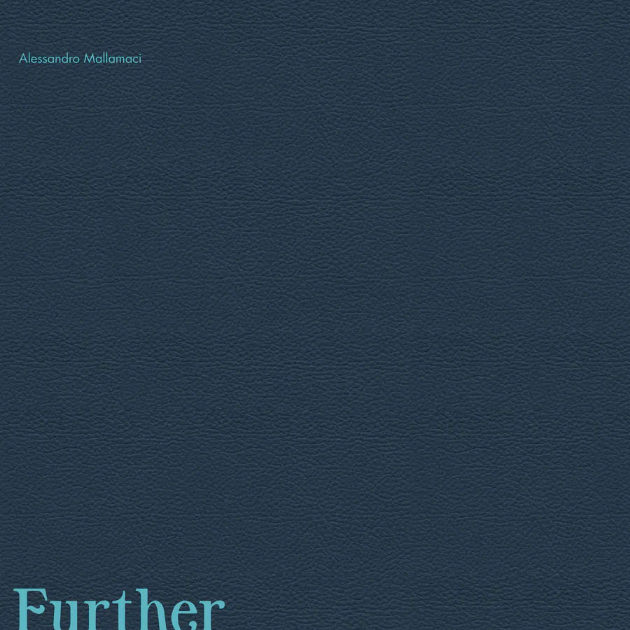 The cover of Further: blue leather with the title in dry stamp at the lower left