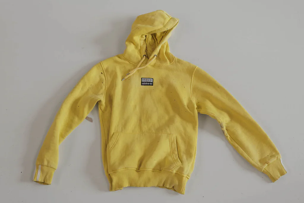 Yellow hooded sweatshirt